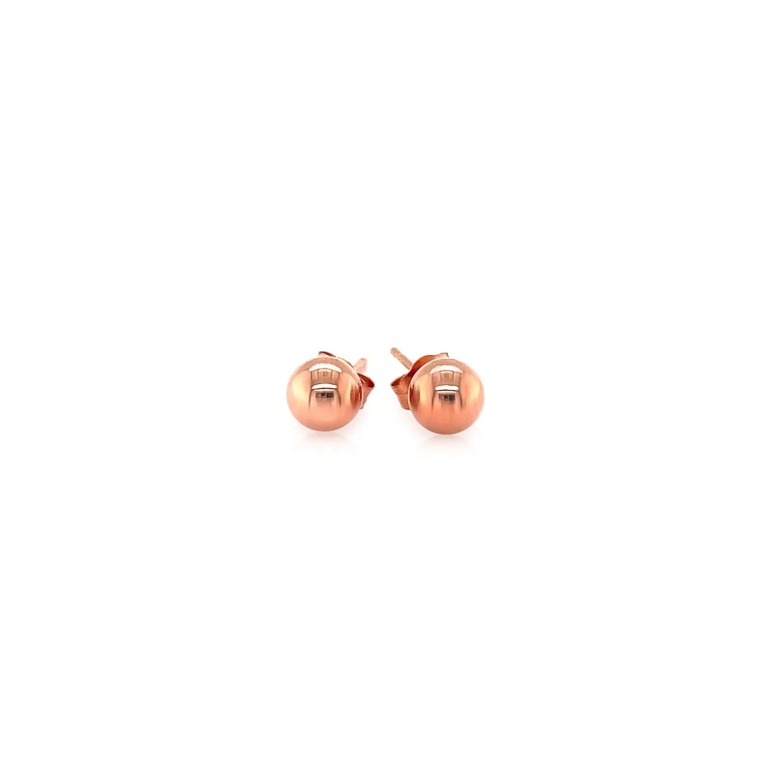 14k Rose Gold Round Stud Earrings (5mm) RCJ Earrings  CELESTIA LUXE JEWELLERS