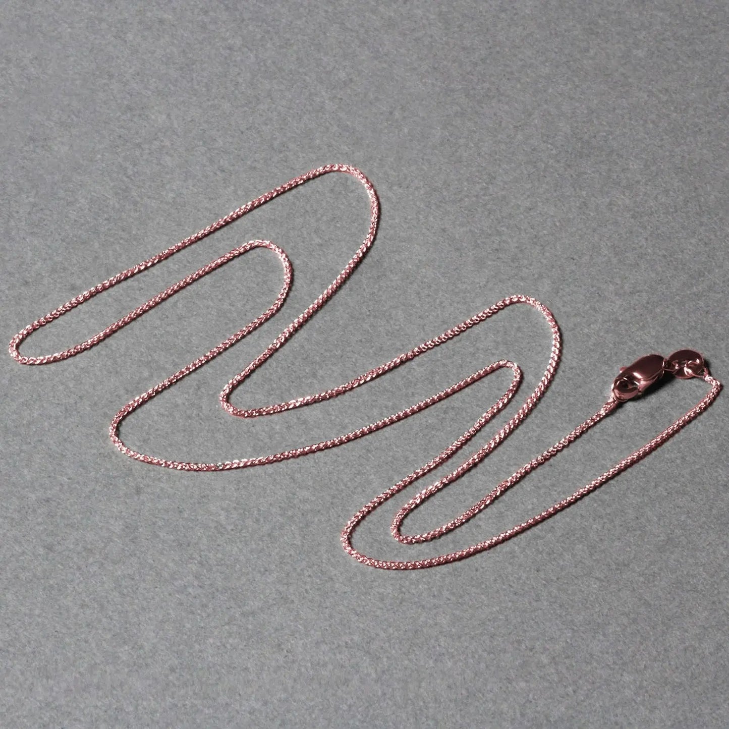 14k Rose Gold Round Wheat Chain (0.80 mm) RCJ Chains  CELESTIA LUXE JEWELLERS