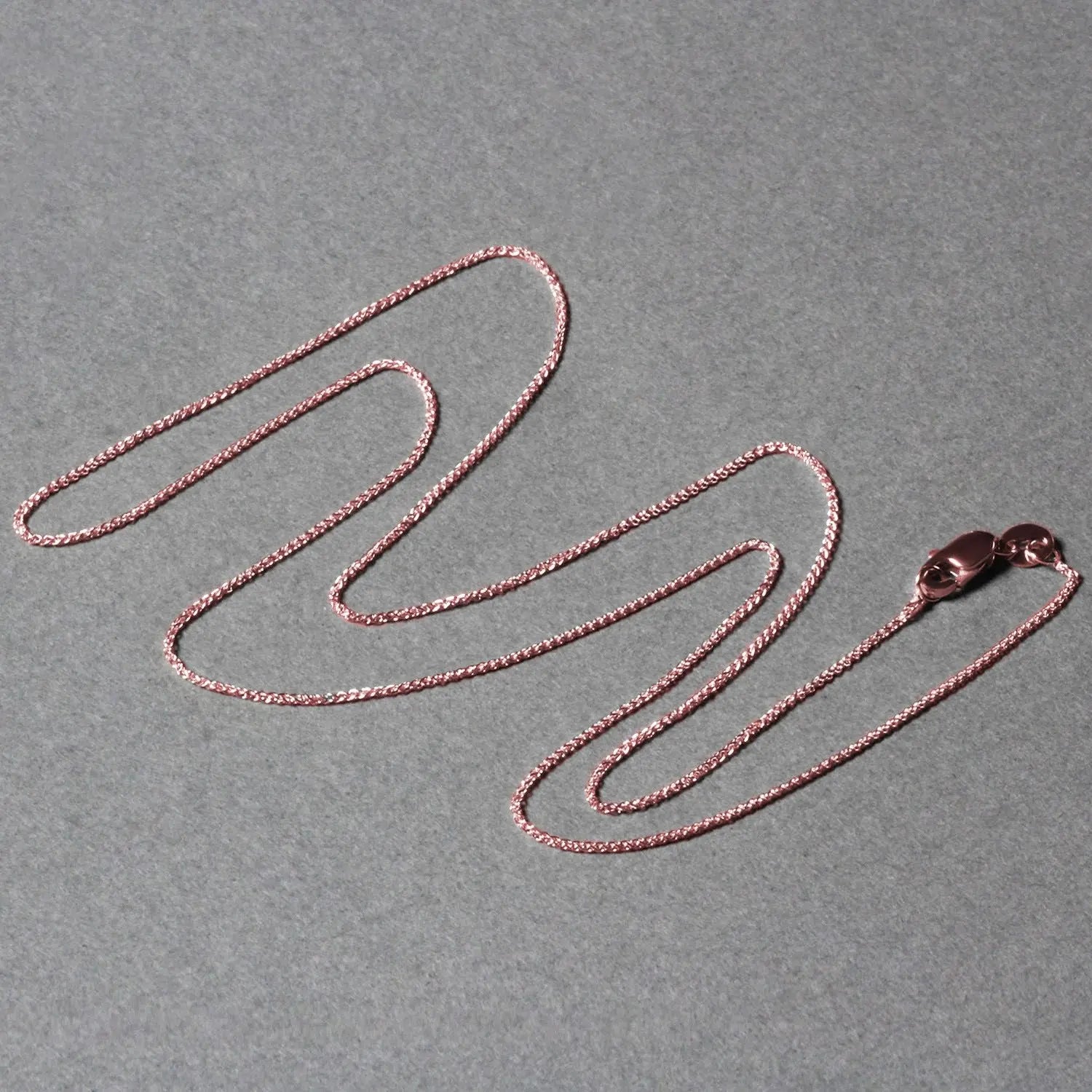 14k Rose Gold Round Wheat Chain (0.80 mm) RCJ Chains  CELESTIA LUXE JEWELLERS