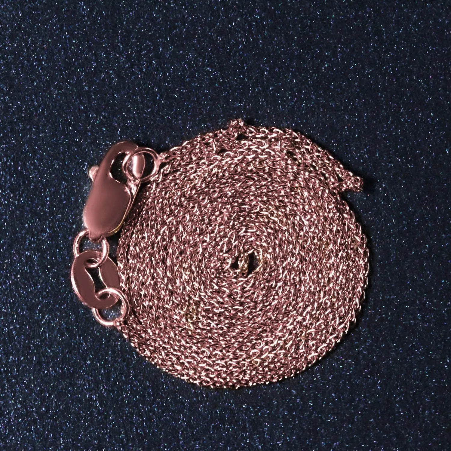 14k Rose Gold Round Wheat Chain (0.80 mm) RCJ Chains  CELESTIA LUXE JEWELLERS