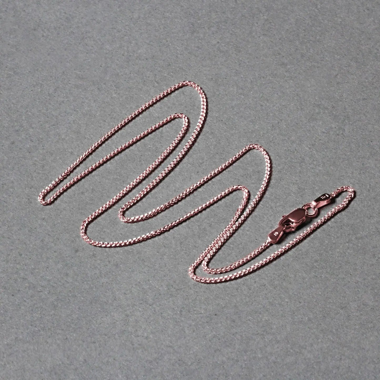 14k Rose Gold Round Wheat Chain (1.00 mm) RCJ Chains  CELESTIA LUXE JEWELLERS