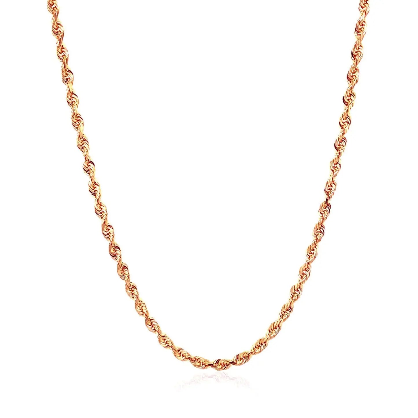 14k Rose Gold Solid Diamond Cut Rope Chain (2.30 mm) RCJ Chains  CELESTIA LUXE JEWELLERS