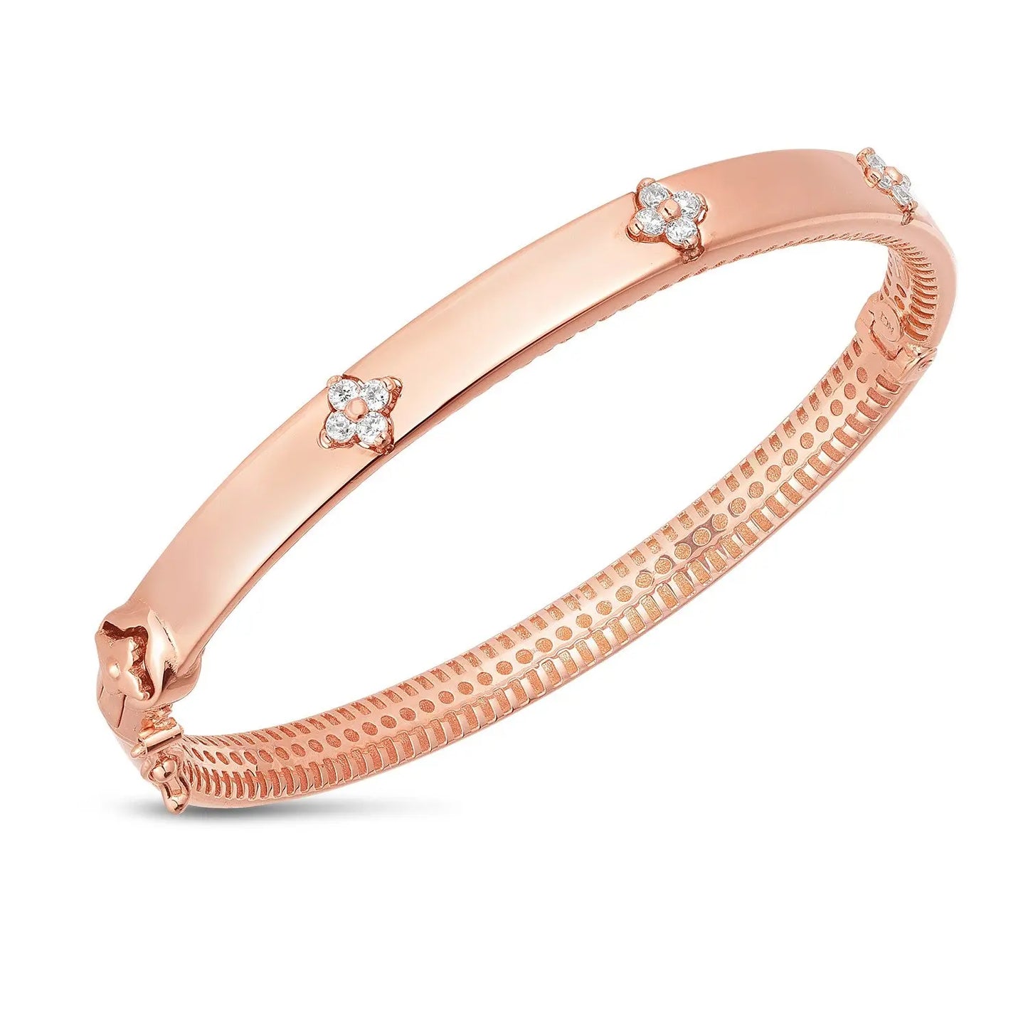 14k Rose Gold Trilogy Diamond Bangle (5.40 mm) RCJ Bangles  CELESTIA LUXE JEWELLERS