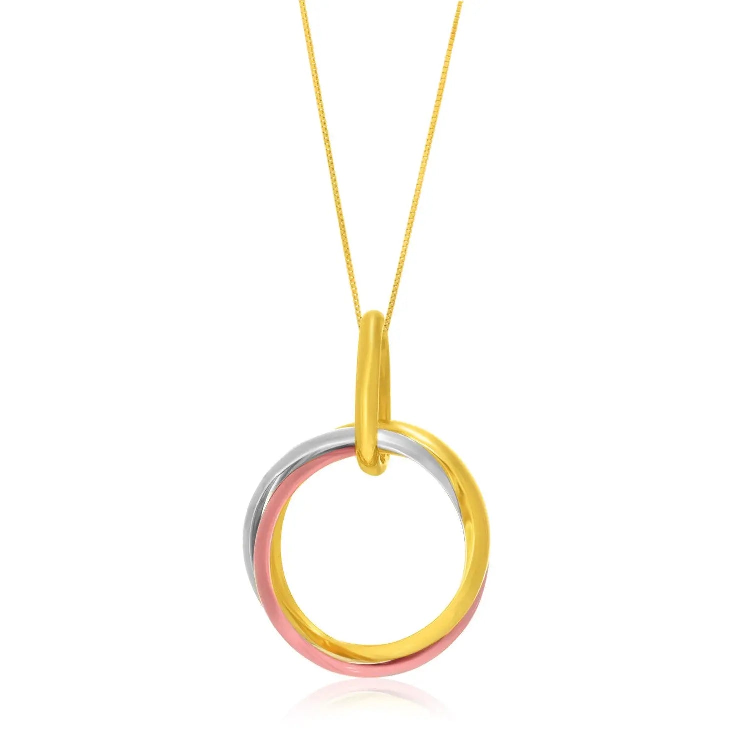 14k Tri-Color Gold Open Interlaced Ring Pendant RCJ Pendants  CELESTIA LUXE JEWELLERS