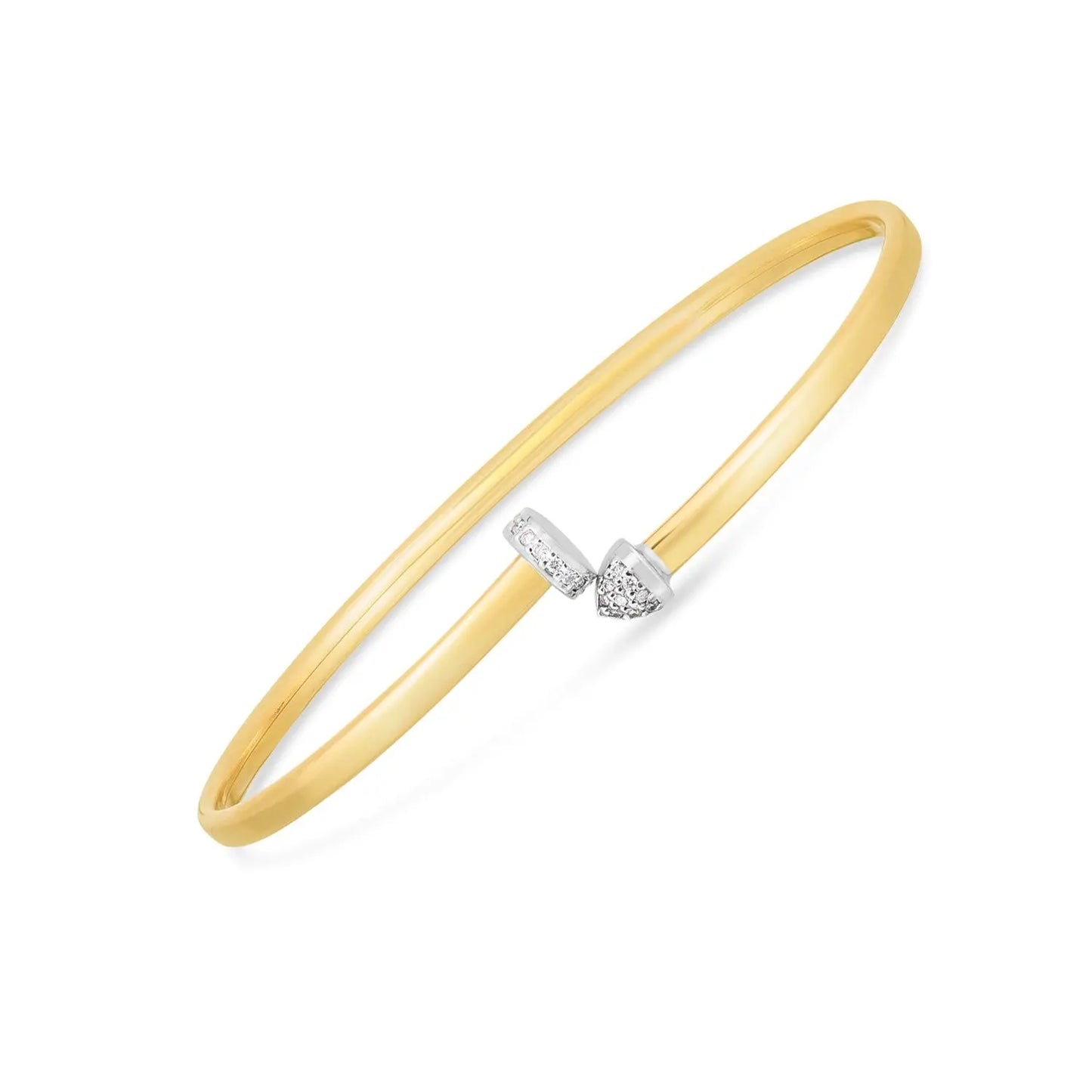 14k Two Tone Gold Diamond Hardware Bangle (3.00 mm) RCJ Bangles  CELESTIA LUXE JEWELLERS