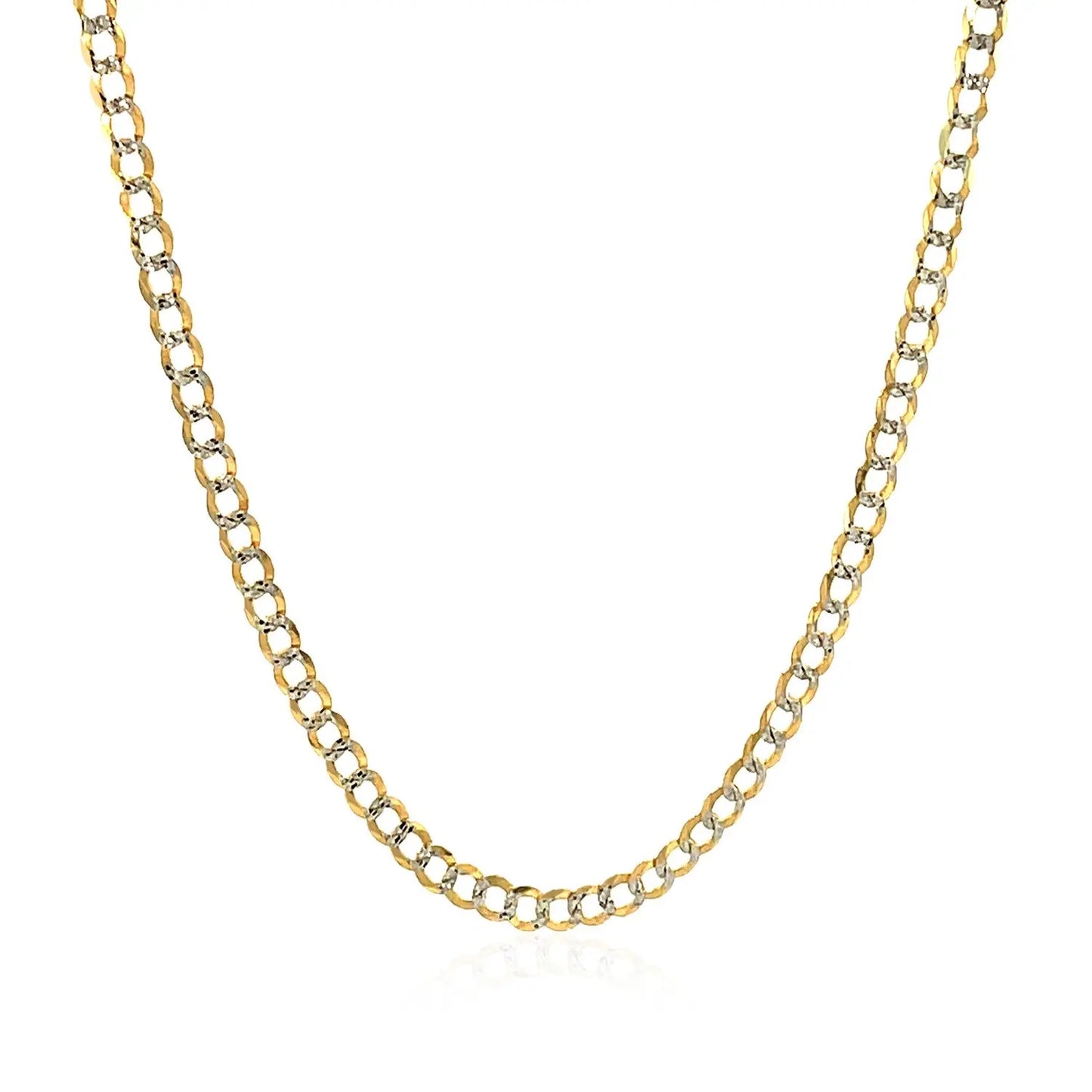 14k Two Tone Gold Pave Curb Chain (2.60 mm) RCJ Chains  CELESTIA LUXE JEWELLERS