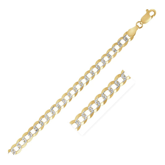 14k Two Tone Gold Pave Curb Chain (3.60 mm) RCJ Chains  CELESTIA LUXE JEWELLERS