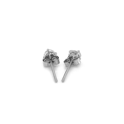 14k White Gold 3mm Faceted White Cubic Zirconia Stud Earrings RCJ Earrings  CELESTIA LUXE JEWELLERS