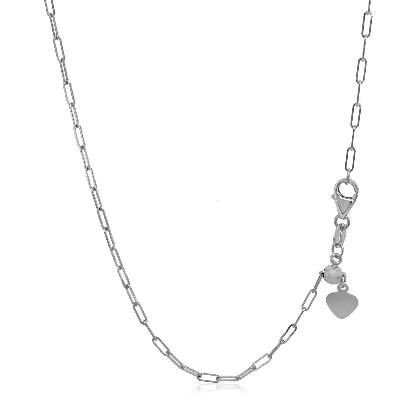 14k White Gold Adjustable Paperclip Chain (1.50 mm) RCJ Chains  CELESTIA LUXE JEWELLERS