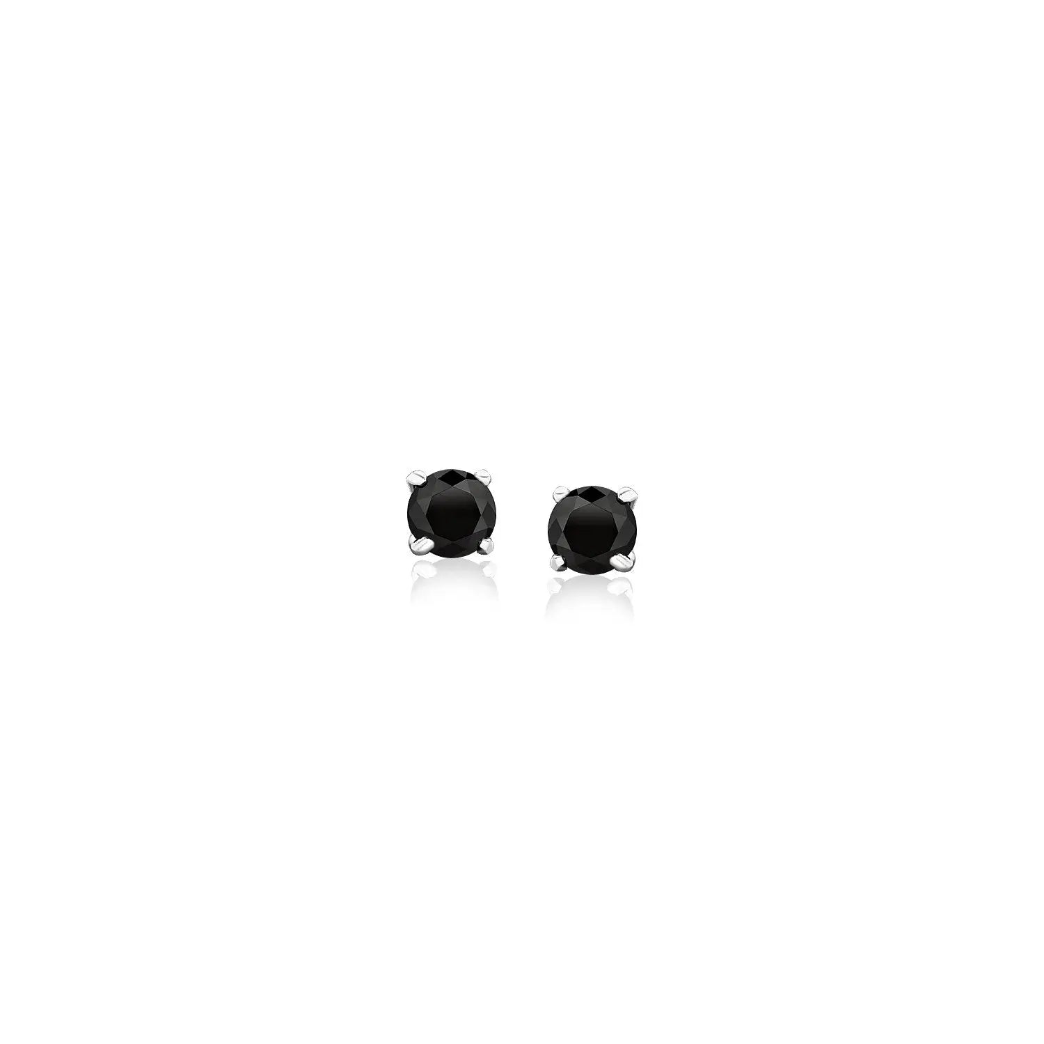 14k White Gold Black 3mm Faceted Cubic Zirconia Stud Earrings RCJ Earrings  CELESTIA LUXE JEWELLERS