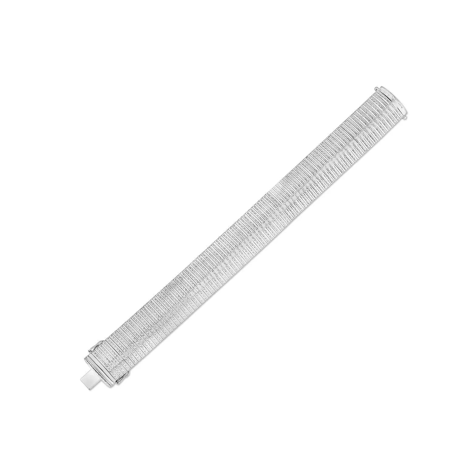 14k White Gold Bold Diamante Flex Bracelet (17.10 mm) RCJ Bracelets  CELESTIA LUXE JEWELLERS