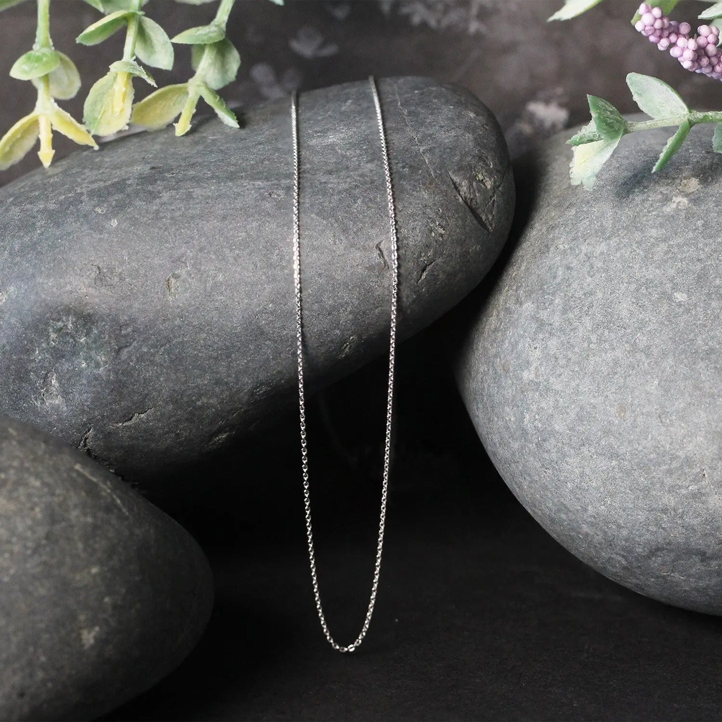14k White Gold Cable Link Chain (0.50 mm) RCJ Chains  CELESTIA LUXE JEWELLERS