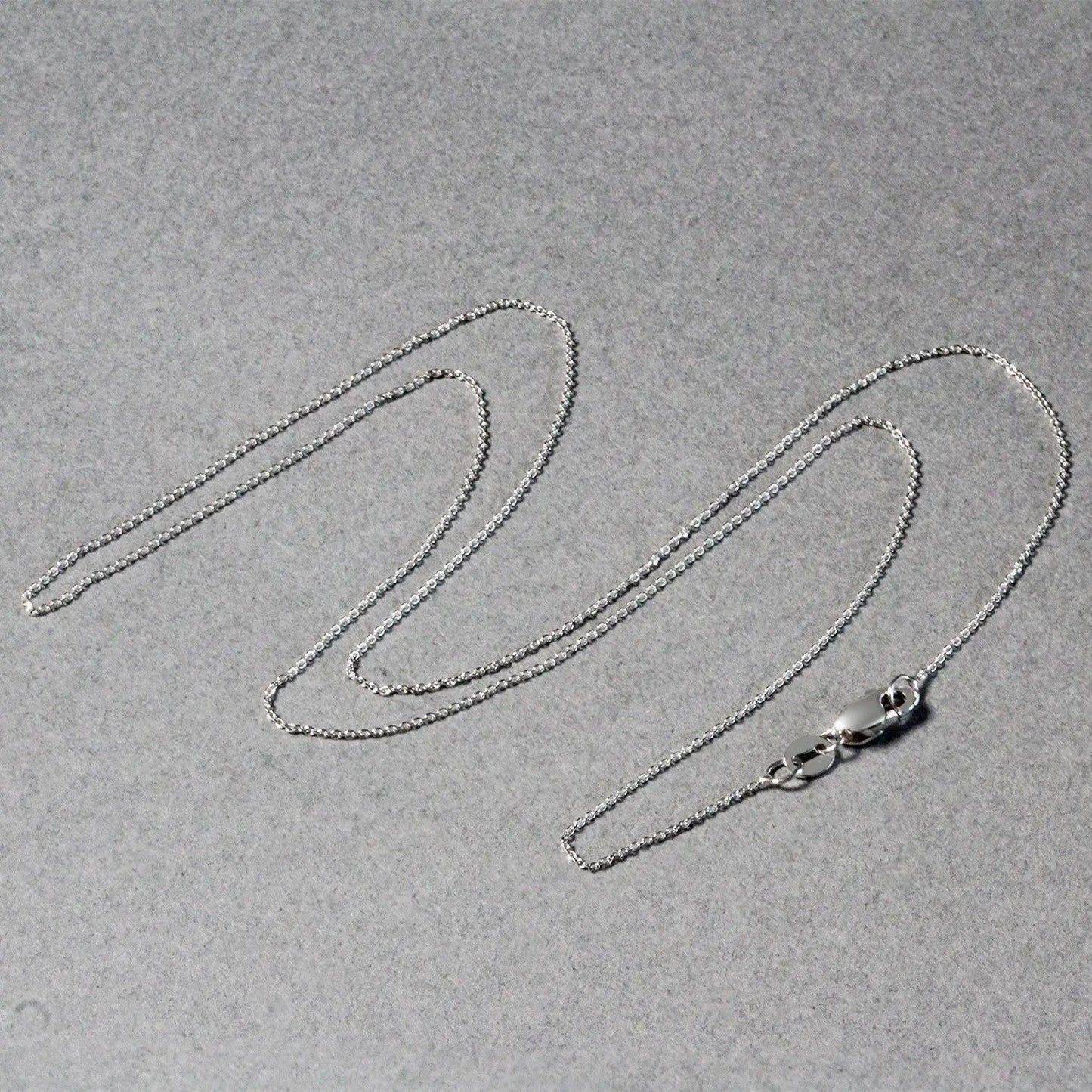 14k White Gold Cable Link Chain (0.50 mm) RCJ Chains  CELESTIA LUXE JEWELLERS