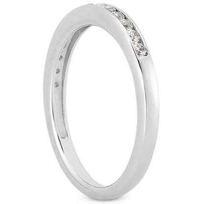 14k White Gold Channel Set Diamond Wedding Ring Band Set 1/3 Around RCJ Rings  CELESTIA LUXE JEWELLERS