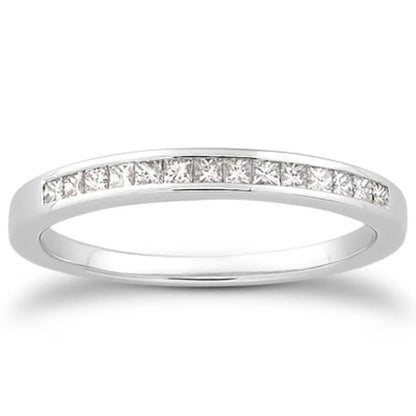 14k White Gold Channel Set Princess Diamond Wedding Ring Band RCJ Rings  CELESTIA LUXE JEWELLERS