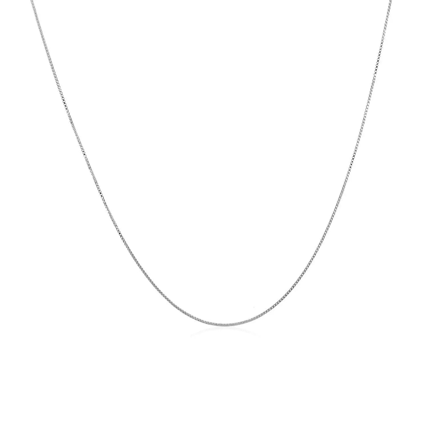 14k White Gold Classic Box Chain (0.40 mm) RCJ Chains  CELESTIA LUXE JEWELLERS