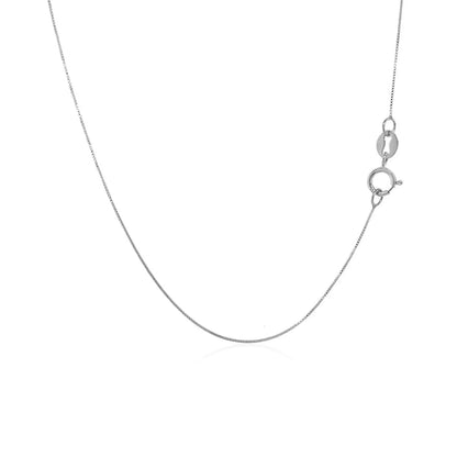 14k White Gold Classic Box Chain (0.40 mm) RCJ Chains  CELESTIA LUXE JEWELLERS