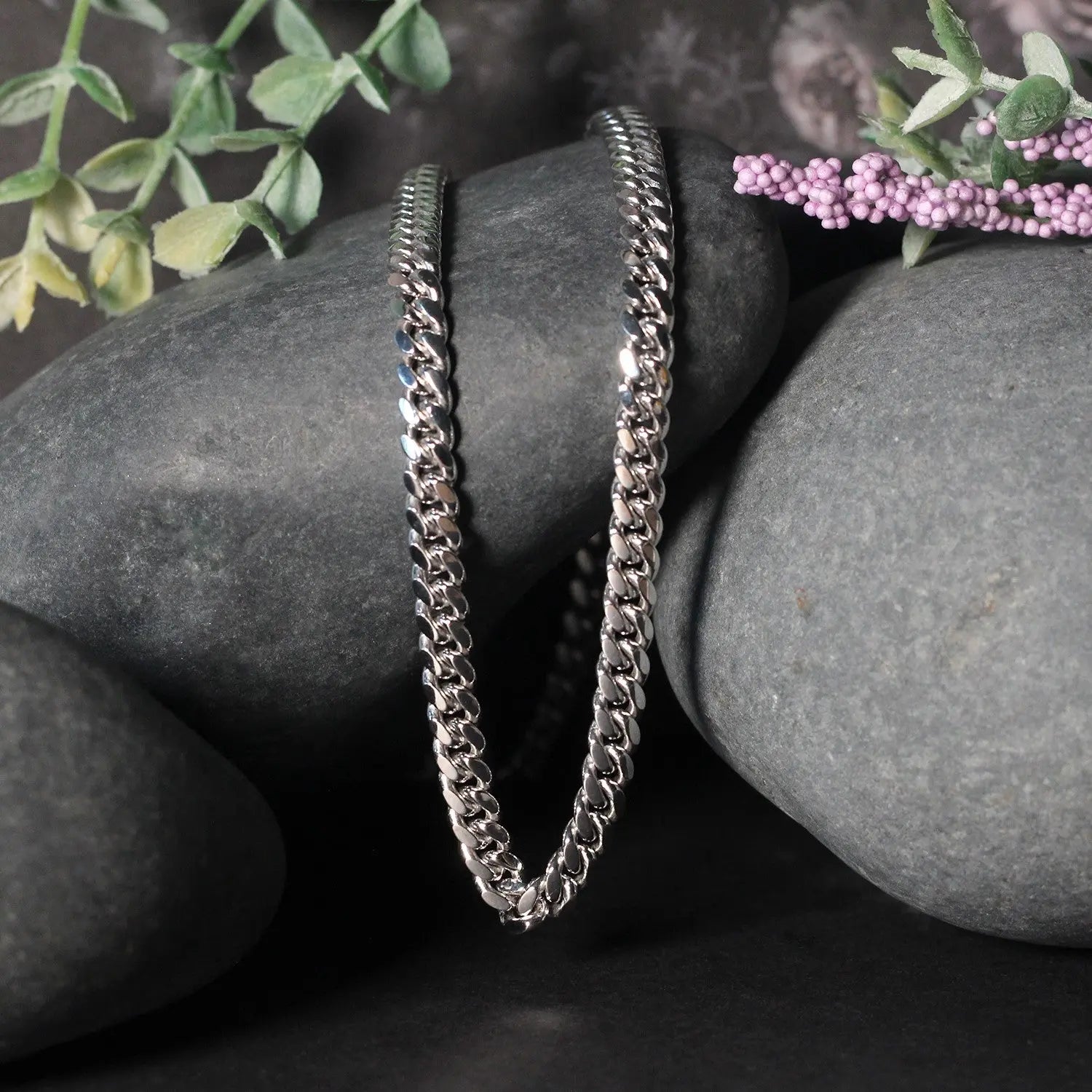 14k White Gold Classic Miami Cuban Solid Chain (5.00 mm) RCJ Chains  CELESTIA LUXE JEWELLERS