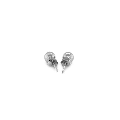 14k White Gold Classic Round Stud Earrings (5.0 mm) RCJ Earrings  CELESTIA LUXE JEWELLERS