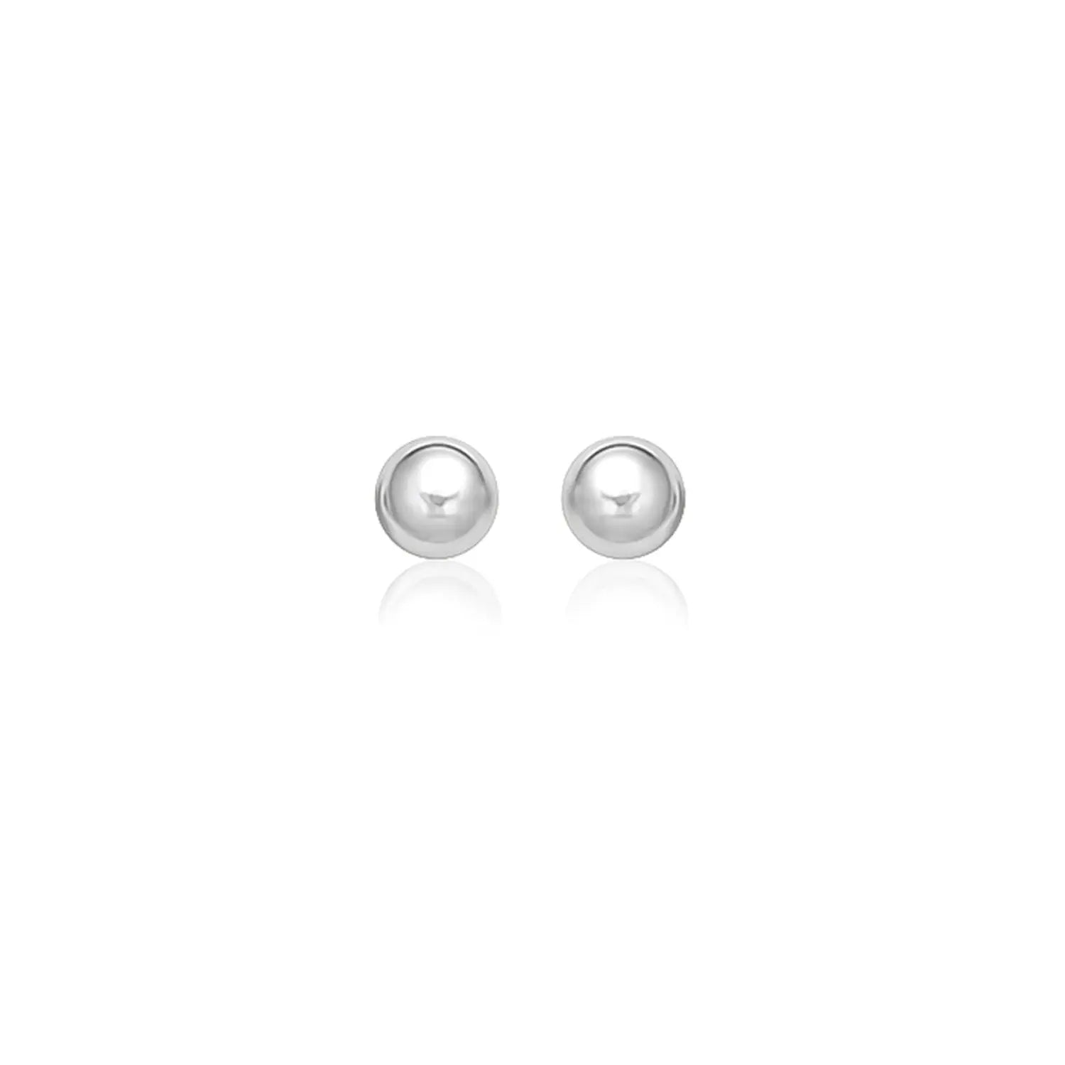 14k White Gold Classic Stud Earrings (8mm) RCJ Earrings  CELESTIA LUXE JEWELLERS