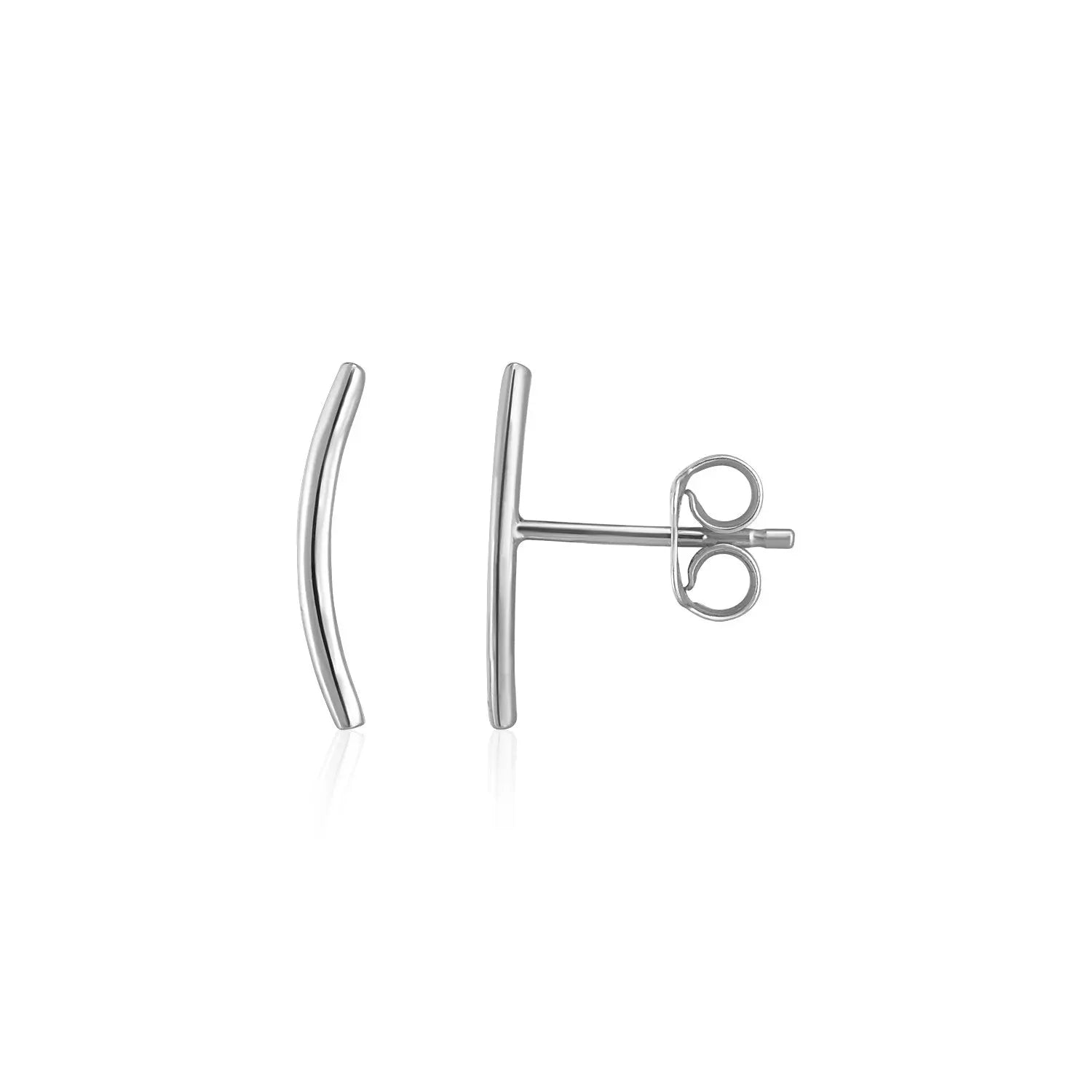 14k White Gold Curve Climber Post Earrings RCJ Earrings  CELESTIA LUXE JEWELLERS