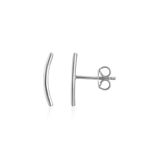 14k White Gold Curve Climber Post Earrings RCJ Earrings  CELESTIA LUXE JEWELLERS