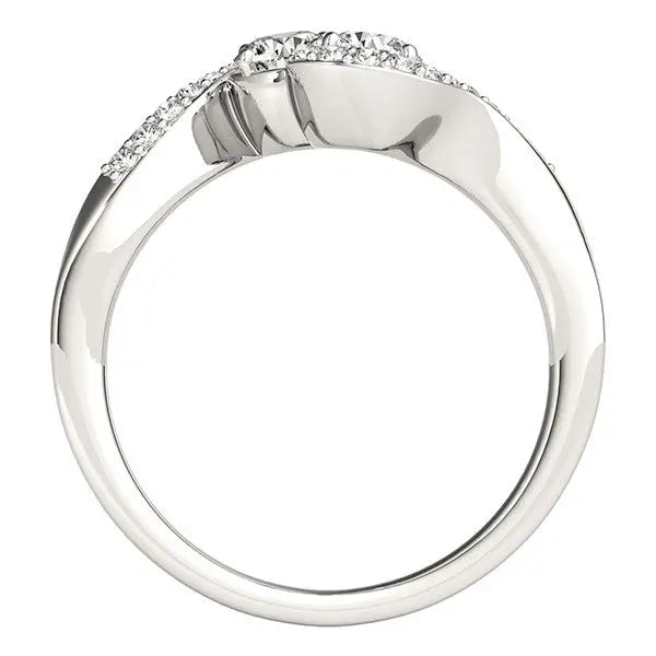 14k White Gold Curved Band Style Two Diamond Ring (5/8 cttw) RCJ Rings  CELESTIA LUXE JEWELLERS