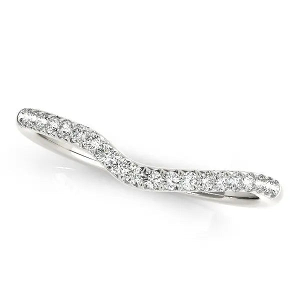 14k White Gold Curved Pave Diamond Wedding Ring (1/4 cttw) RCJ Rings  CELESTIA LUXE JEWELLERS