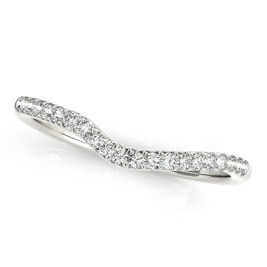 14k White Gold Curved Pave Diamond Wedding Ring (1/4 cttw) RCJ Rings  CELESTIA LUXE JEWELLERS
