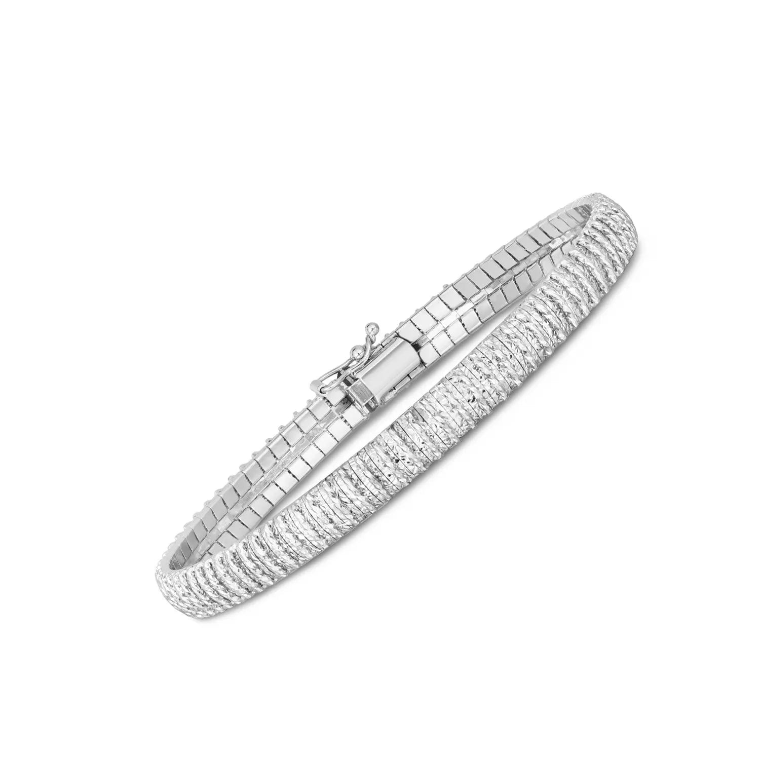 14k White Gold Diamante Flex Bracelet (5.80 mm) RCJ Bracelets  CELESTIA LUXE JEWELLERS