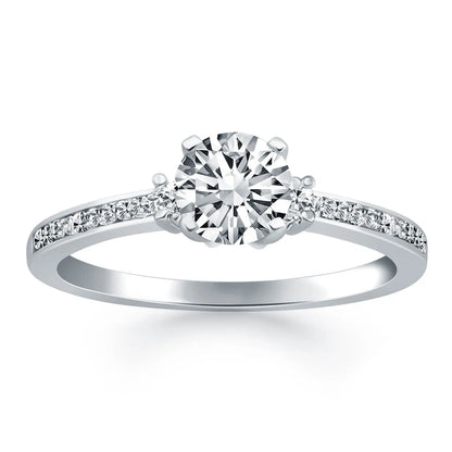 14k White Gold Diamond Accent Engagement Ring RCJ Rings  CELESTIA LUXE JEWELLERS