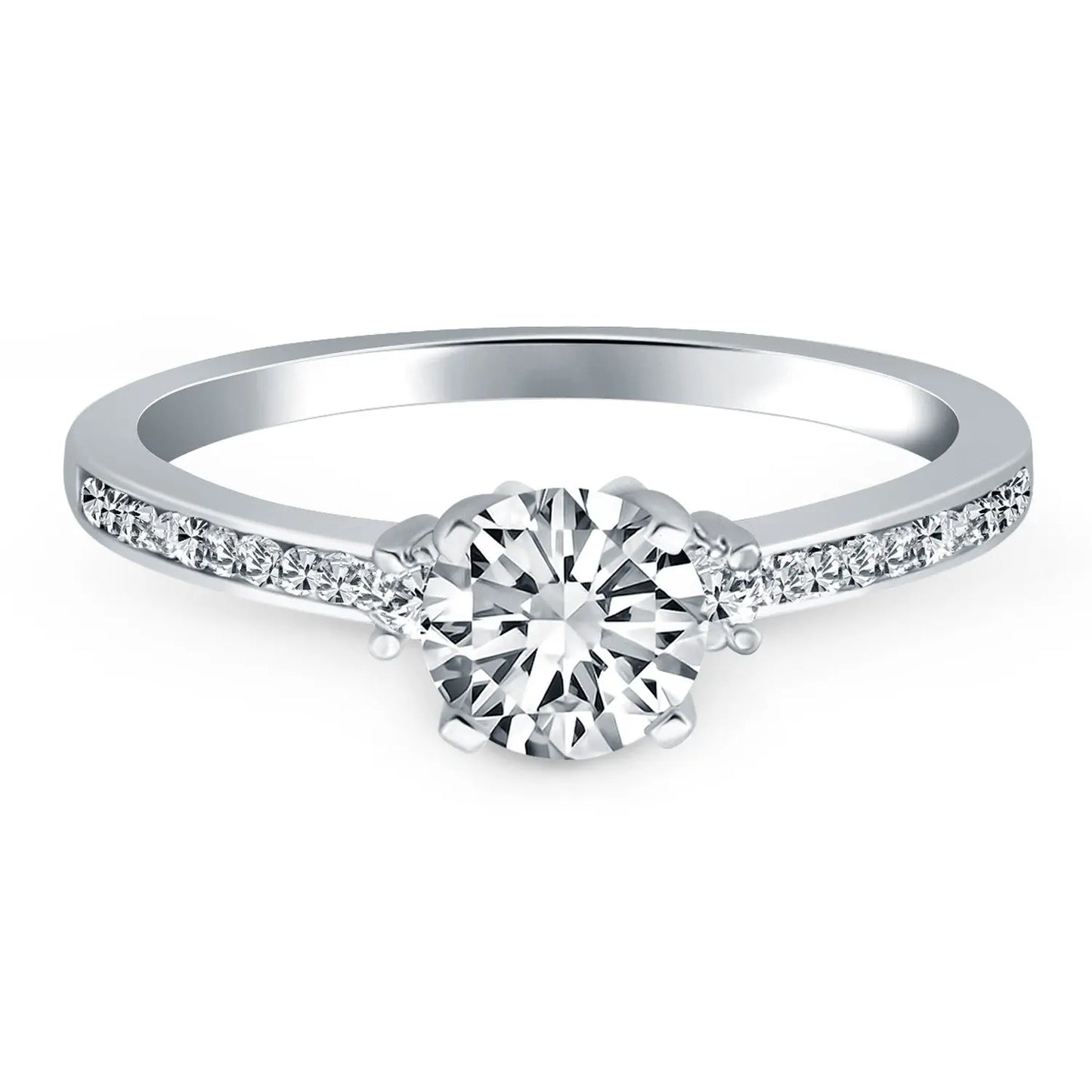 14k White Gold Diamond Accent Engagement Ring RCJ Rings  CELESTIA LUXE JEWELLERS