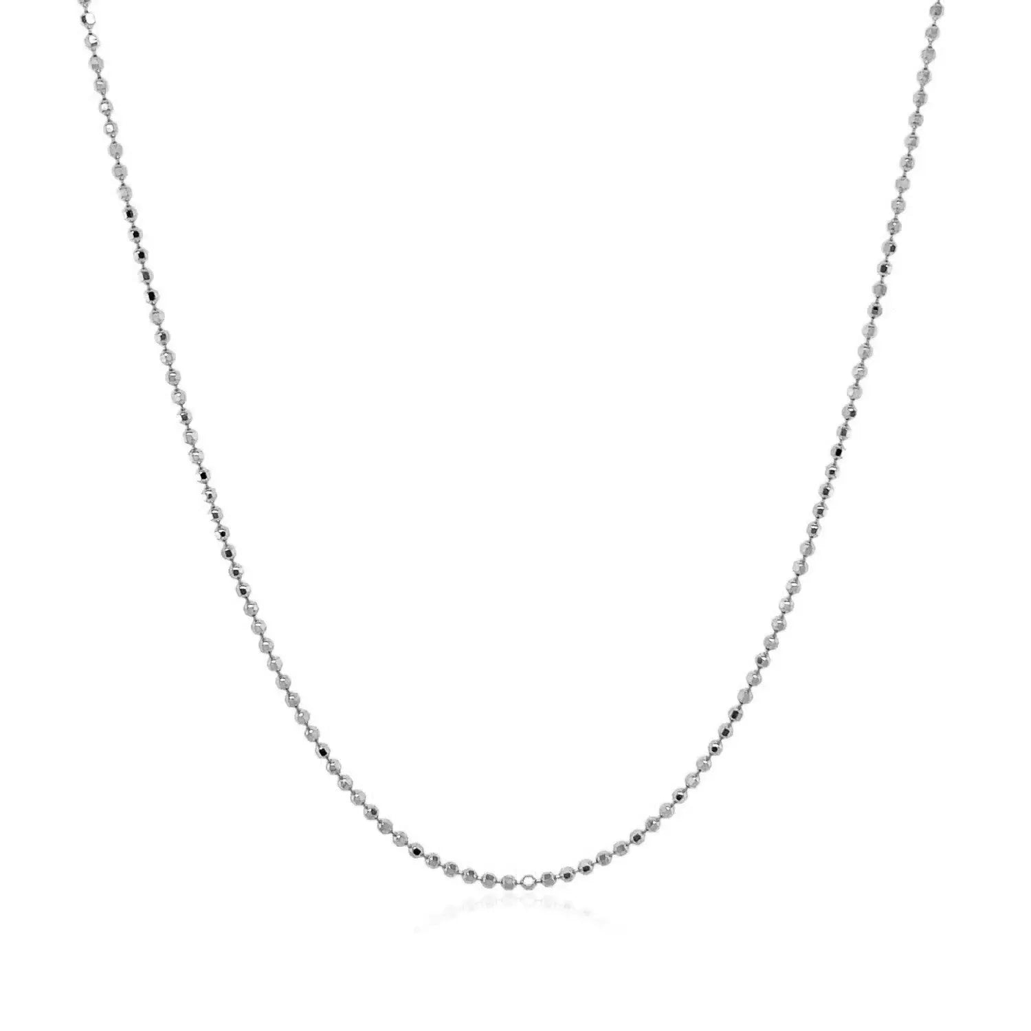 14k White Gold Diamond Cut Bead Chain (0.90 mm) RCJ Chains  CELESTIA LUXE JEWELLERS