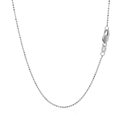 14k White Gold Diamond Cut Bead Chain (0.90 mm) RCJ Chains  CELESTIA LUXE JEWELLERS