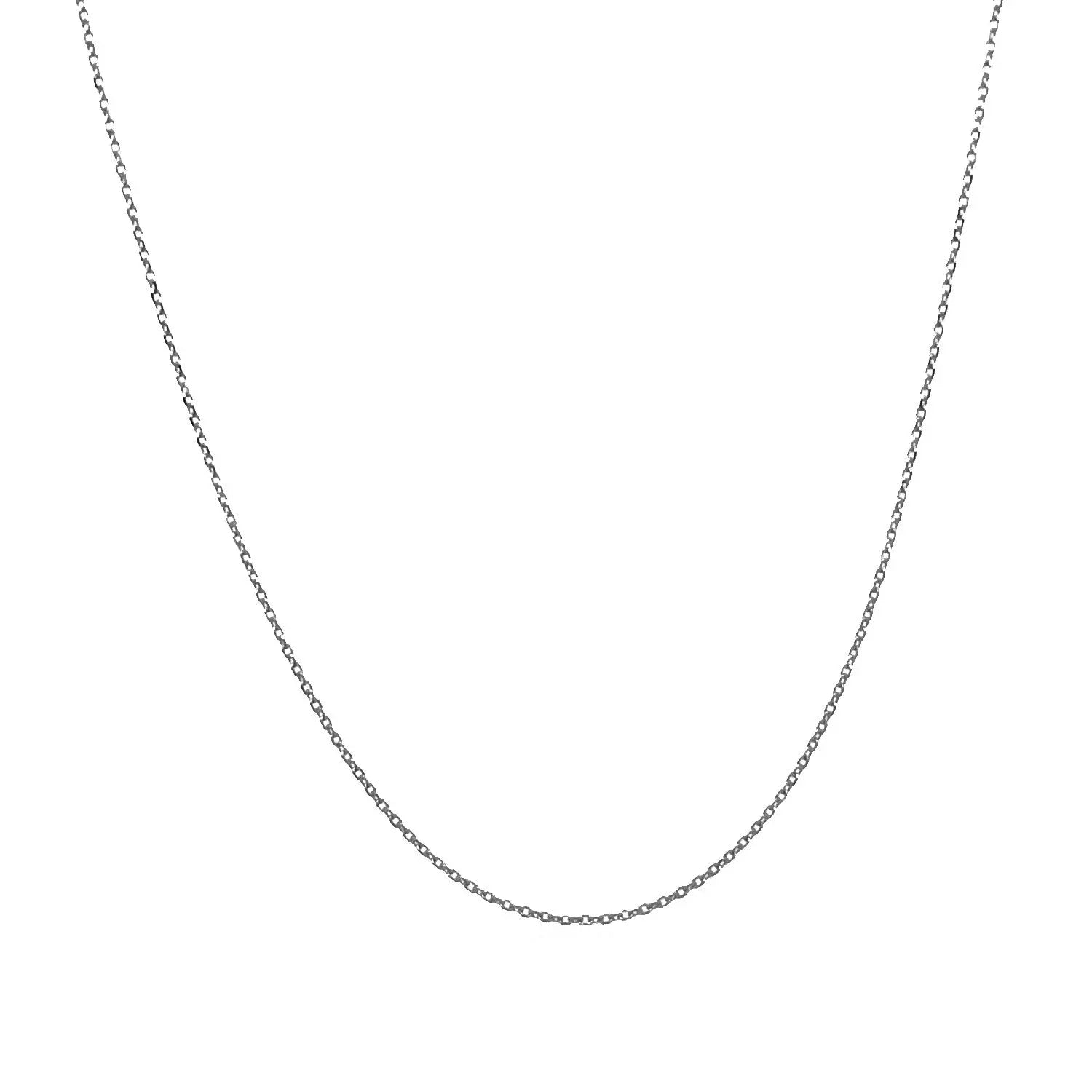 14k White Gold Diamond Cut Cable Link Chain (0.68 mm) RCJ Chains  CELESTIA LUXE JEWELLERS