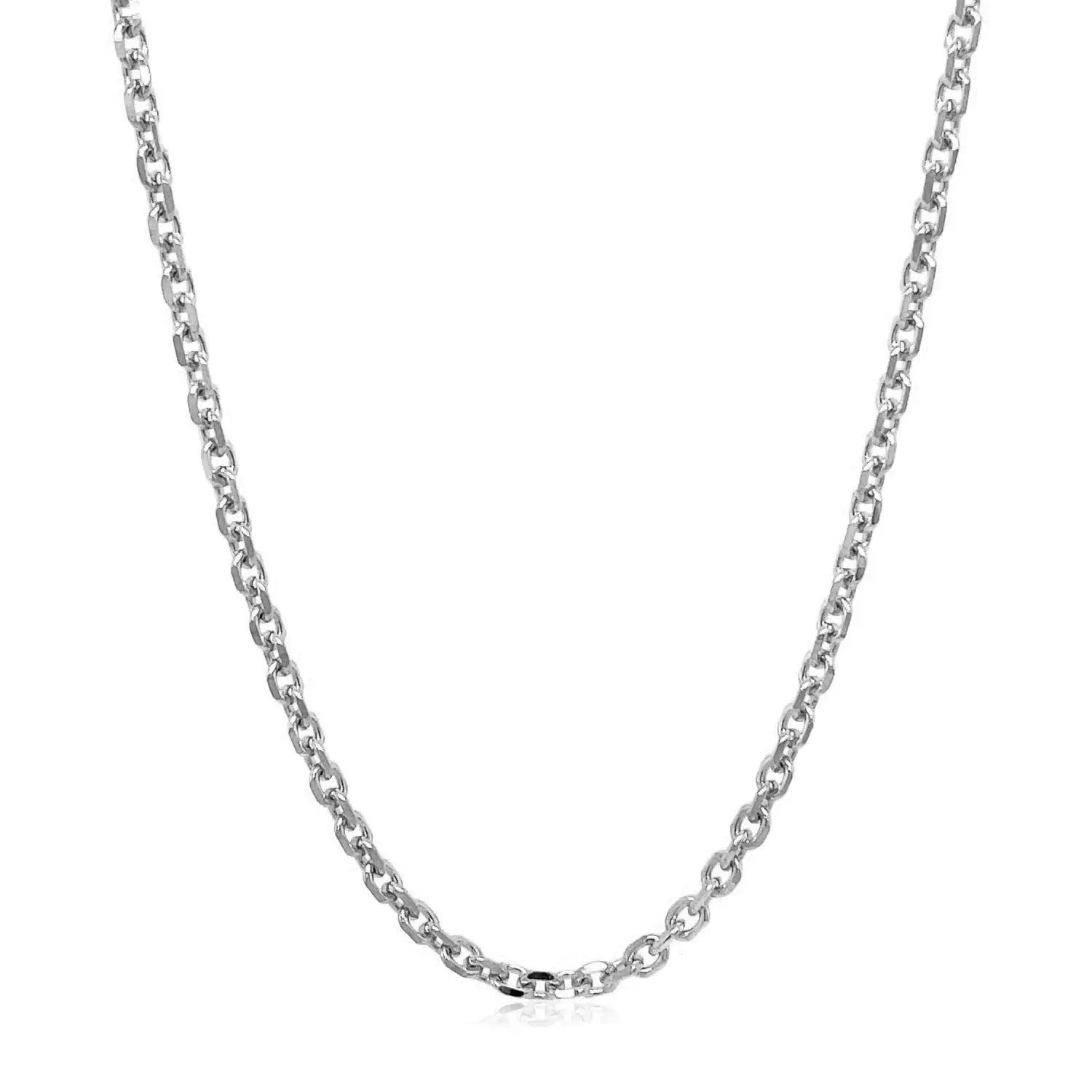 14k White Gold Diamond Cut Cable Link Chain (2.60 mm) RCJ Chains  CELESTIA LUXE JEWELLERS