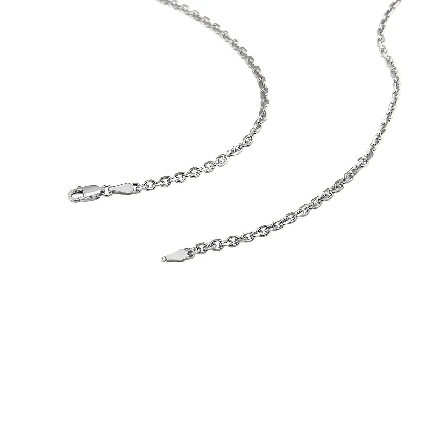 14k White Gold Diamond Cut Cable Link Chain (2.60 mm) RCJ Chains  CELESTIA LUXE JEWELLERS