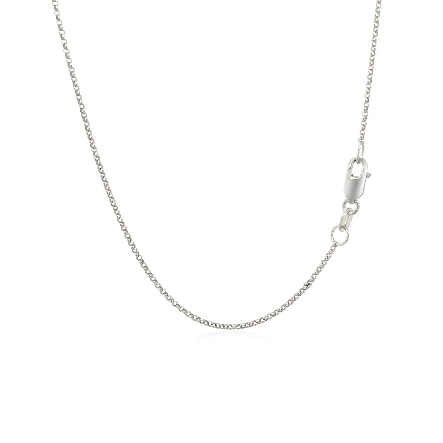 14k White Gold Diamond Cut Rolo Chain (1.10 mm) RCJ Chains  CELESTIA LUXE JEWELLERS