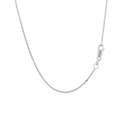 14k White Gold Diamond Cut Rolo Chain (1.10 mm) RCJ Chains  CELESTIA LUXE JEWELLERS