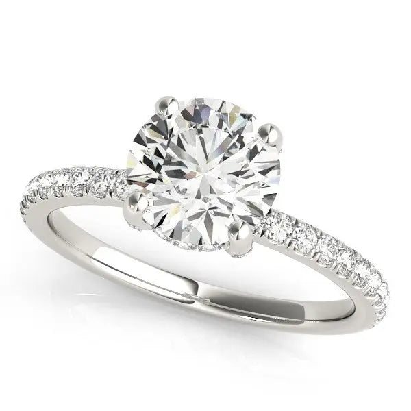 14k White Gold Diamond Engagement Ring with Scalloped Row Band (2 1/4 cttw) RCJ Rings  CELESTIA LUXE JEWELLERS