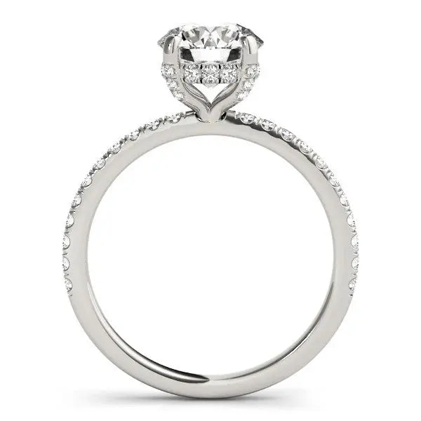 14k White Gold Diamond Engagement Ring with Scalloped Row Band (2 1/4 cttw) RCJ Rings  CELESTIA LUXE JEWELLERS