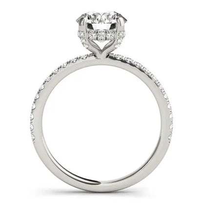 14k White Gold Diamond Engagement Ring with Scalloped Row Band (2 1/4 cttw) RCJ Rings  CELESTIA LUXE JEWELLERS