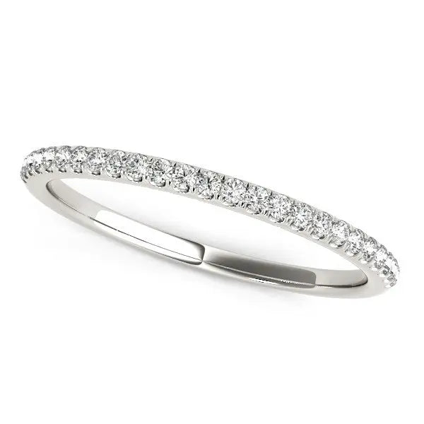14k White Gold Diamond Wedding Band in Pave Setting (1/8 cttw) RCJ Rings  CELESTIA LUXE JEWELLERS