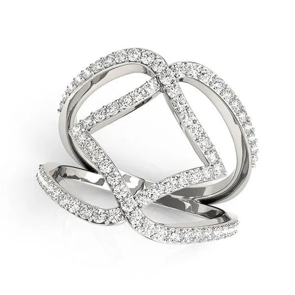 14k White Gold Entwined Design Diamond Dual Band Ring (3/4 cttw) RCJ Rings  CELESTIA LUXE JEWELLERS