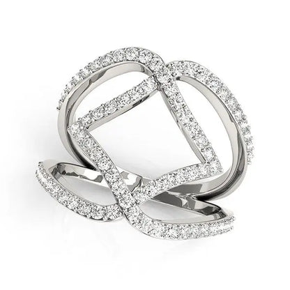 14k White Gold Entwined Design Diamond Dual Band Ring (3/4 cttw) RCJ Rings  CELESTIA LUXE JEWELLERS