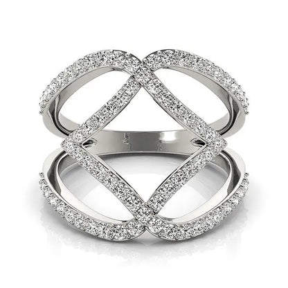 14k White Gold Entwined Design Diamond Dual Band Ring (3/4 cttw) RCJ Rings  CELESTIA LUXE JEWELLERS