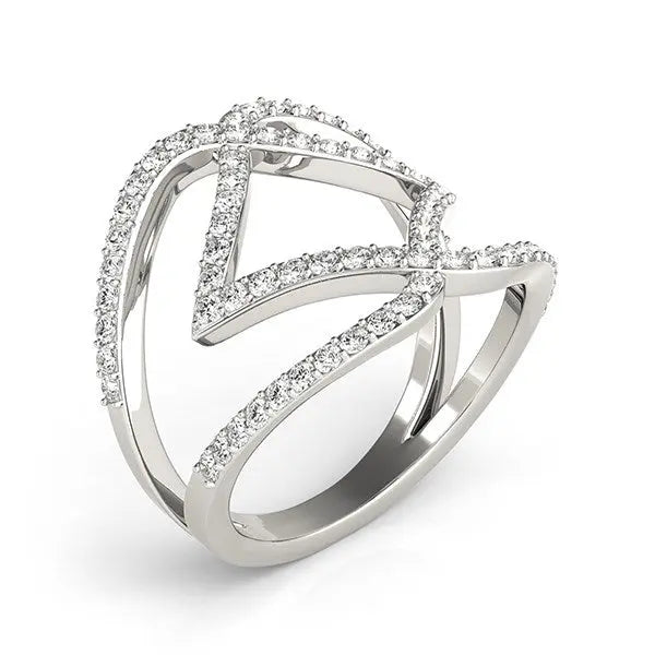 14k White Gold Entwined Design Diamond Dual Band Ring (3/4 cttw) RCJ Rings  CELESTIA LUXE JEWELLERS