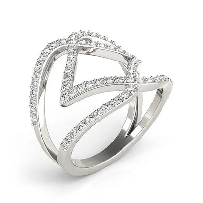 14k White Gold Entwined Design Diamond Dual Band Ring (3/4 cttw) RCJ Rings  CELESTIA LUXE JEWELLERS