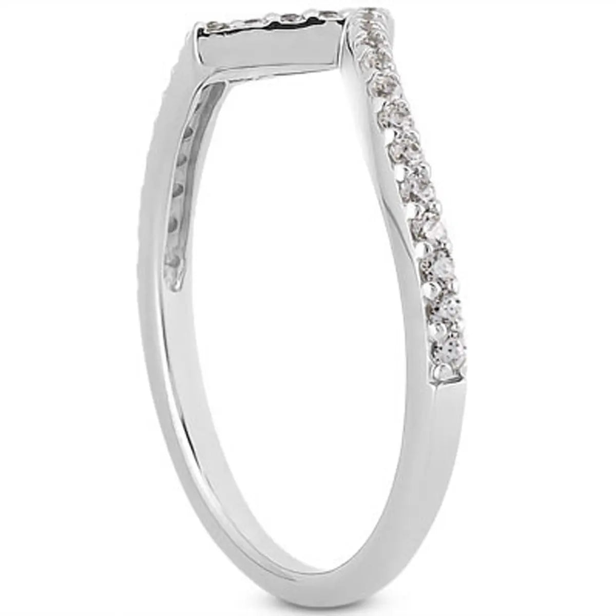 14k White Gold Fancy Zig Zag Pave Diamond Wedding Ring Band RCJ Rings  CELESTIA LUXE JEWELLERS