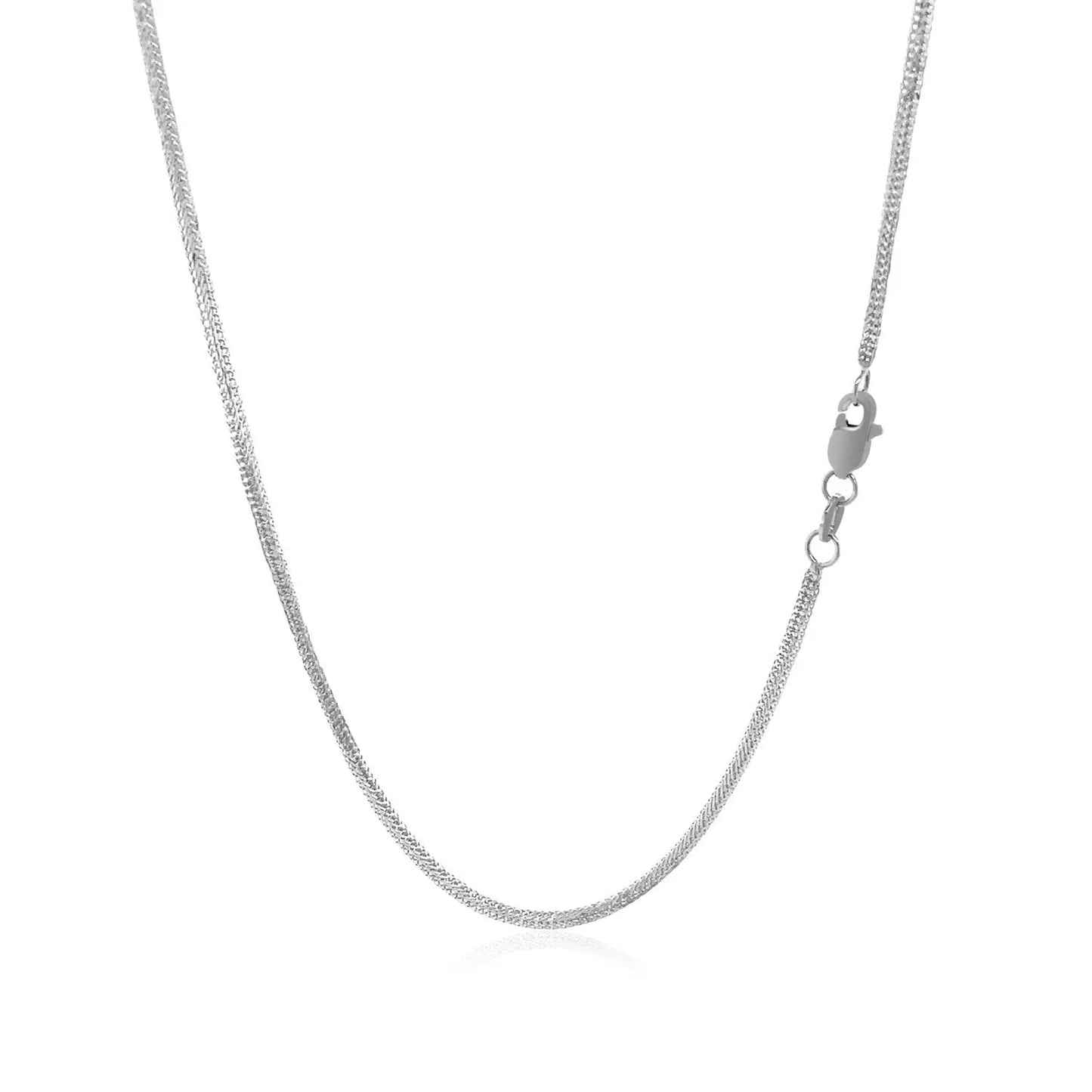 14k White Gold Foxtail Chain (1.00 mm) RCJ Chains  CELESTIA LUXE JEWELLERS